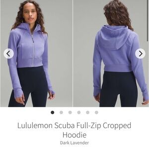 167-$75 *FREE SHIPPING* Lululemon Scuba Full-Zip Cropped Hoodie Dark Lavender 6